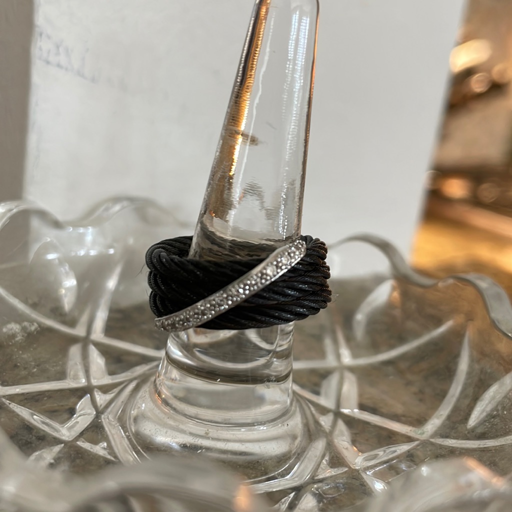 Charriol Black Cable And Diamond Ring